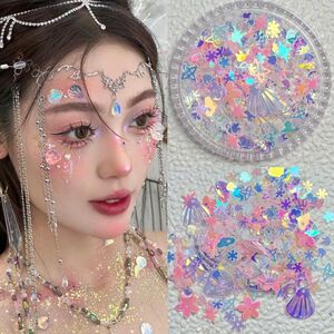 屈臣氏六一儿童节妆容眼妆贴花泪钻蝴蝶舞台拍照化妆面部珍珠脸上