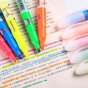 彩色粗划线重点记号笔创意韩国文具用品 小清新学生用荧光标记笔