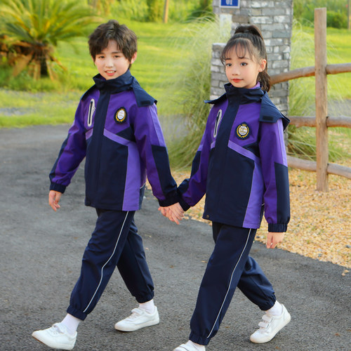 长袖冲锋衣三件套一年级学生班服