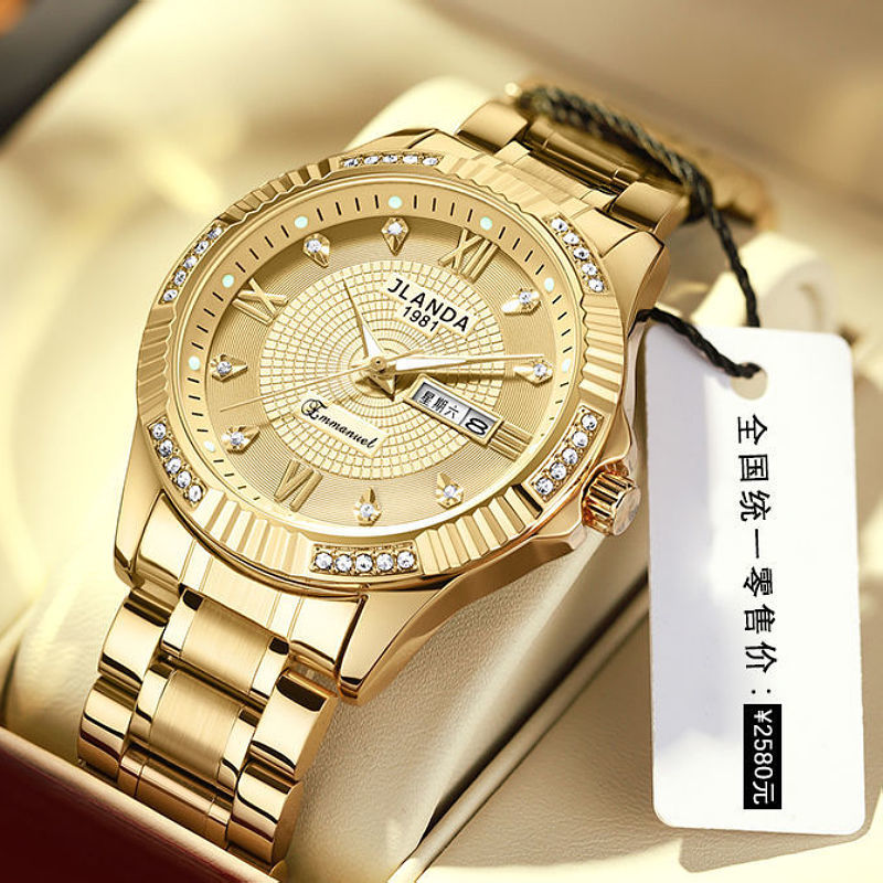 新款瑞士手表男士全自动男表十大品牌正品机械黄金表男纯金色名表