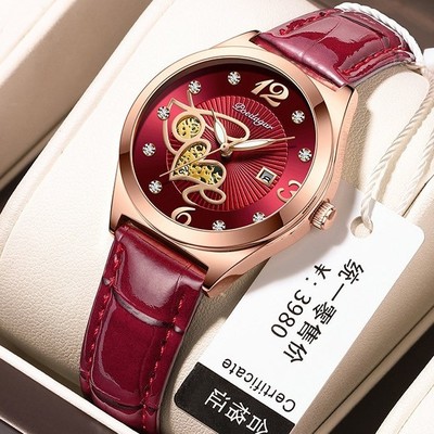 2025新款正品牌手表女奢华气质女表防水时尚潮流真钻樱花女士手表