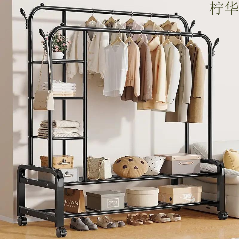 特粗落地晾衣架立式衣帽架房间挂