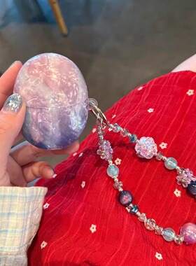 ins适用华为freeclip2贝壳纹保护套freebuds6耳机套7i简约SE3/SE2手链freebudspro4创意6i高级感新款紫色软壳