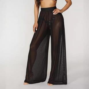 color elastic pants solid dynamic beach trousers women