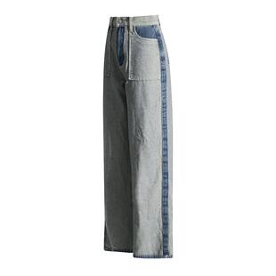 jeans elegant trousers stitching spring and for contrast