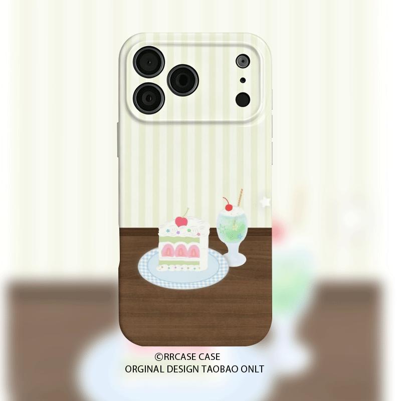 日韩ins甜品蛋糕小众条纹治愈适用苹果17promax/16手机壳iPhone151413/12OPPO小米红米vivo一加真我