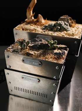 pnd制吉联名块根植物不锈钢盆家居介质花盆全金属造景盆户外室内