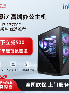 宁美国度i7 13700F办公电脑主机台式高配DIY组装机整机全套铭瑄