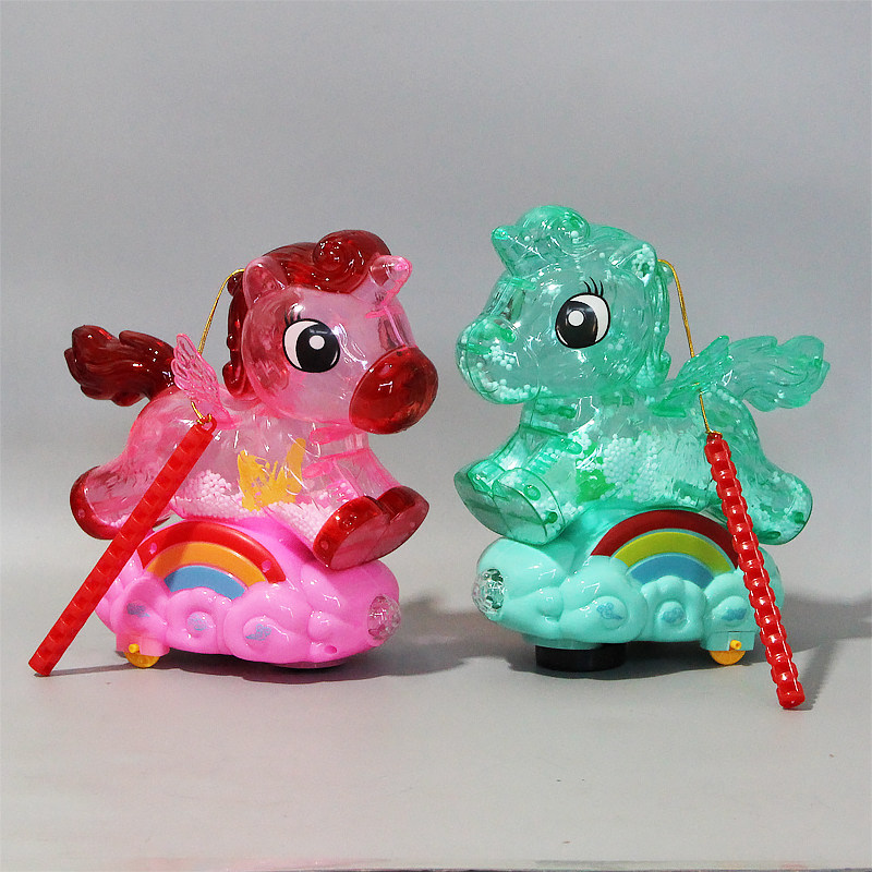 2026生肖马年儿童手提发光玩具新年中秋元宵节花灯笼发声发光雪花