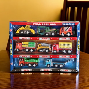 卡通玩具城市建设军事回力交通玩具车工程车益智儿童迷你回力车