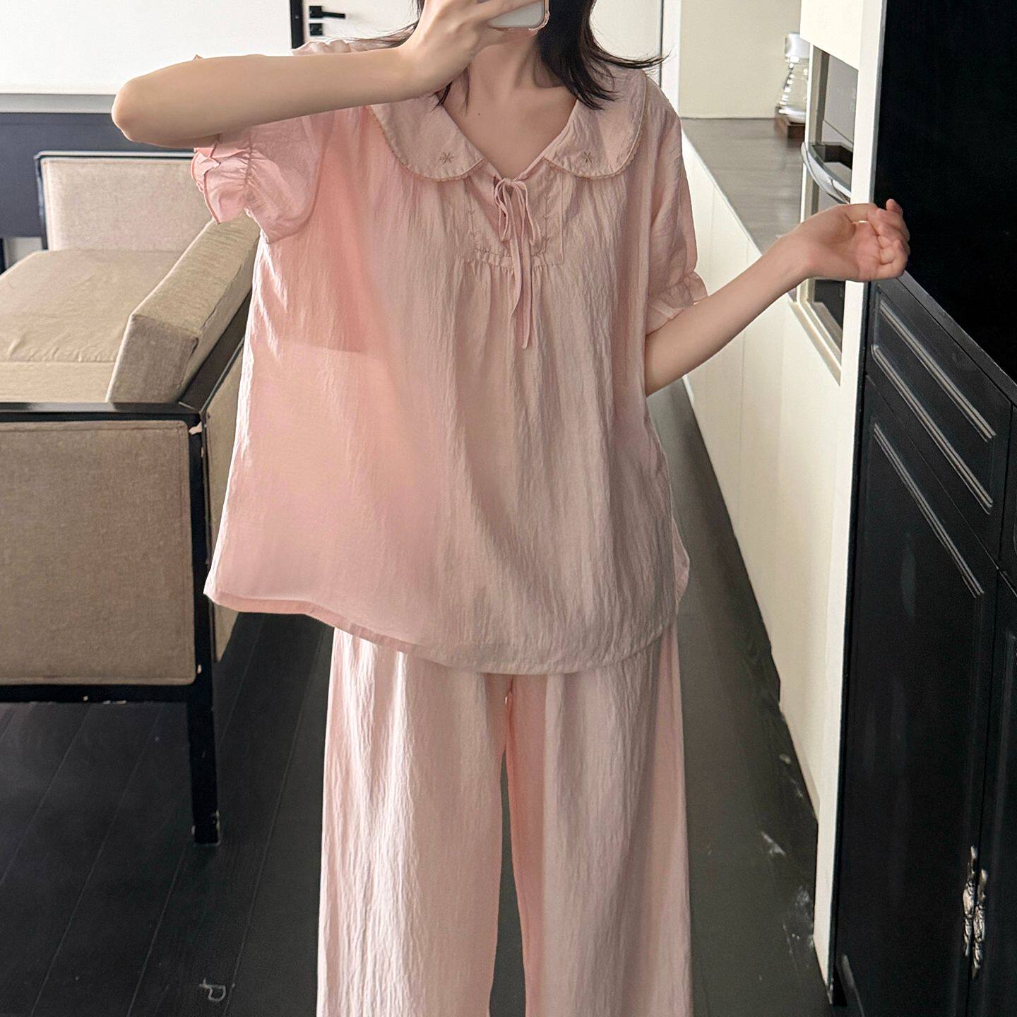 女士睡衣夏天宽松显瘦套装家居服