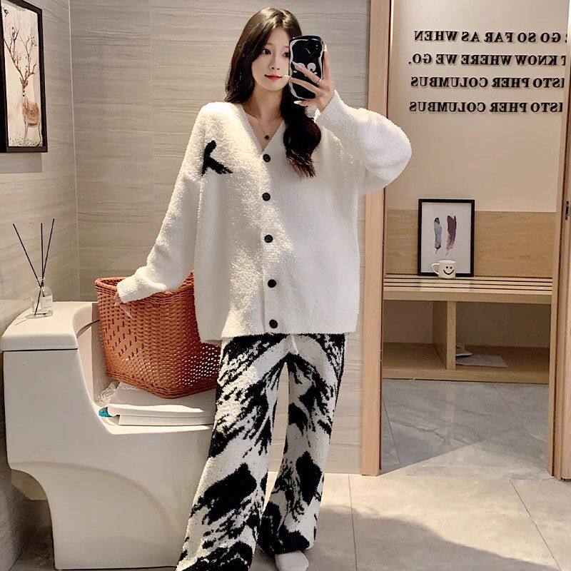 加厚款半边绒女士睡衣冬季新品