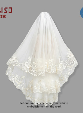 丹尼索米色头纱领证求婚头纱
