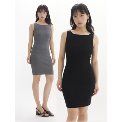 高智感穿搭基础复古无袖连衣裙