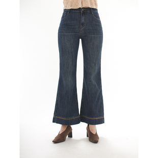 00ohmyloli法式 复古高腰刺绣 酒杯腿 好比例牛仔裤