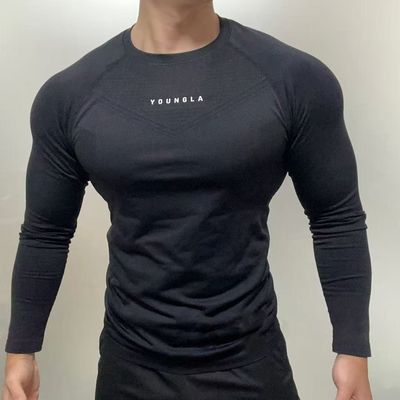 牛货YOUNGLA COMPRESSION男子运动健身训练无缝速干修身显肌肉T恤