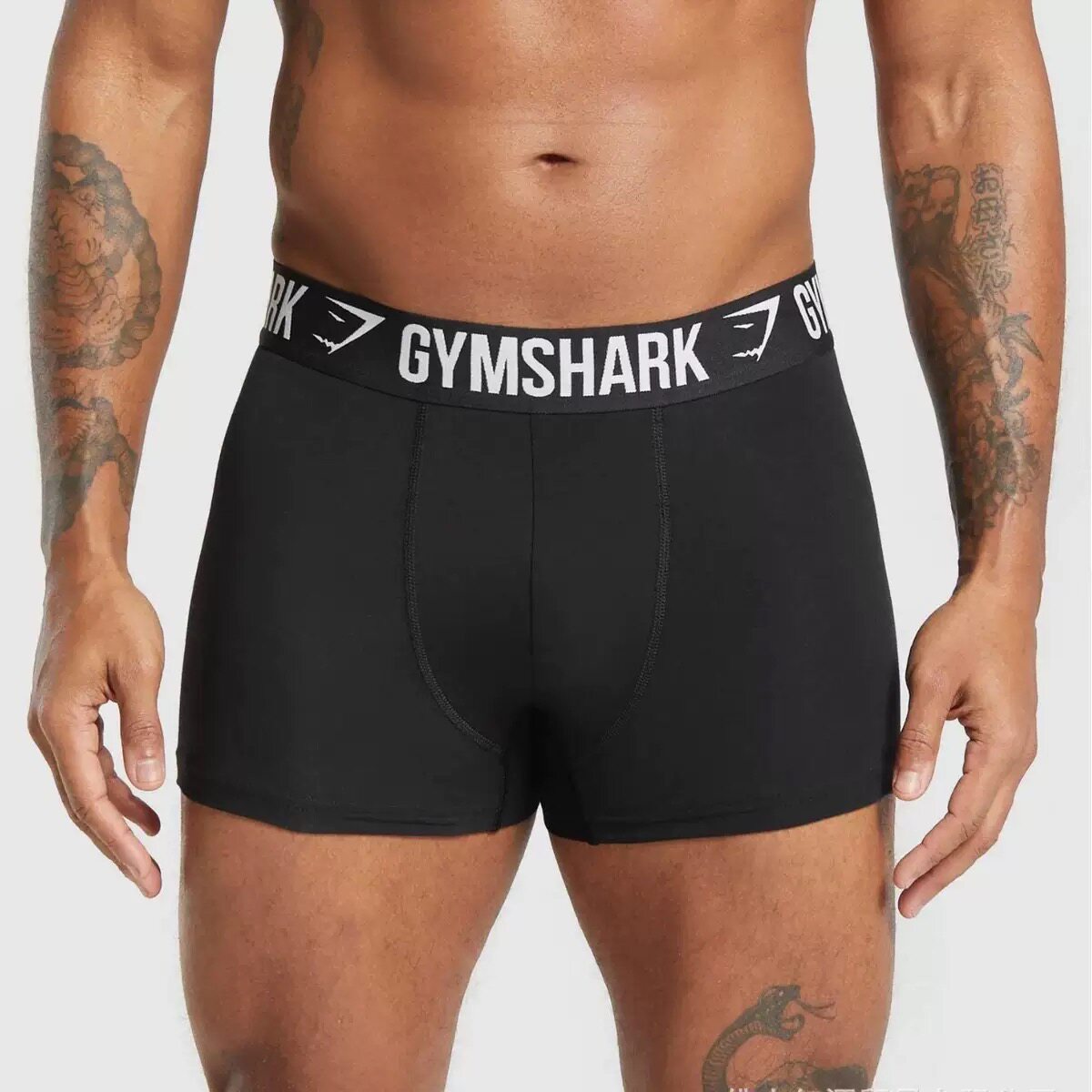 GYMSHARK男士纯棉裆内裤平角裤男生健身鲨鱼肌肉运动短裤图片