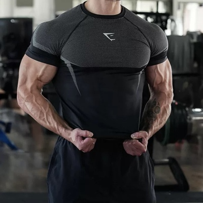 GYMSHARK男士夏季无缝运动训练健身衣速干高弹紧身衣透气短袖T恤