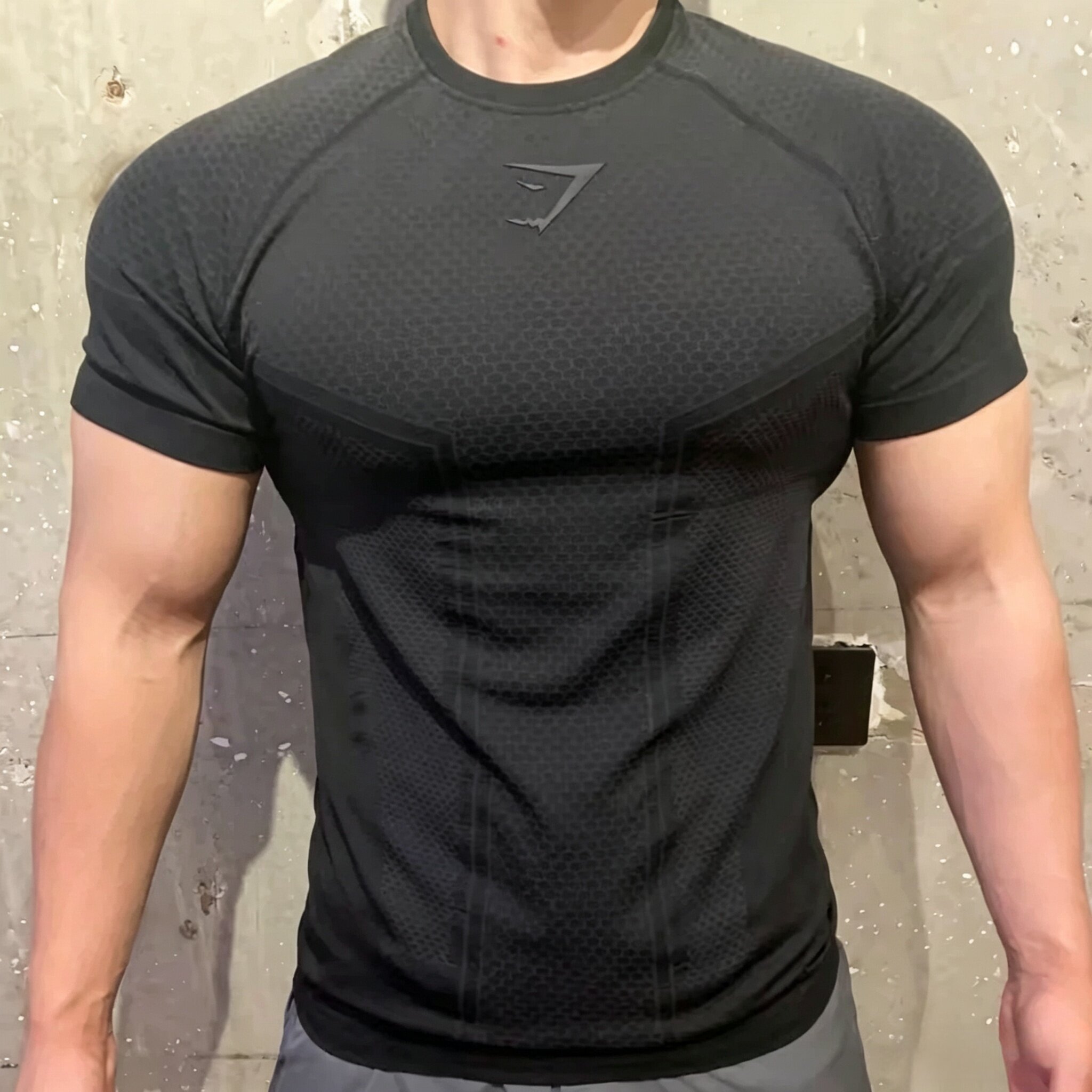 Gymshark ONYX 3.0超级英雄男士运动健身修身显身材无缝高弹短袖图片