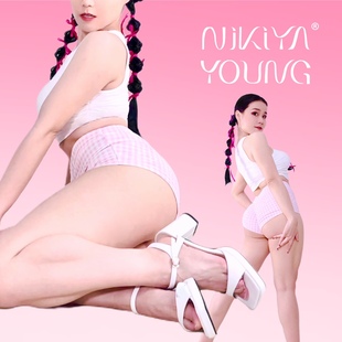 电臀短裤 NIKIYAYOUNG Twerk Pro 樱花粉复古芭比格纹钢管Heels