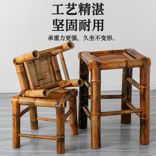 竹椅子靠背椅宜农庄煮茶民宿火锅店夜粥档快餐店家用手工竹凳桌子