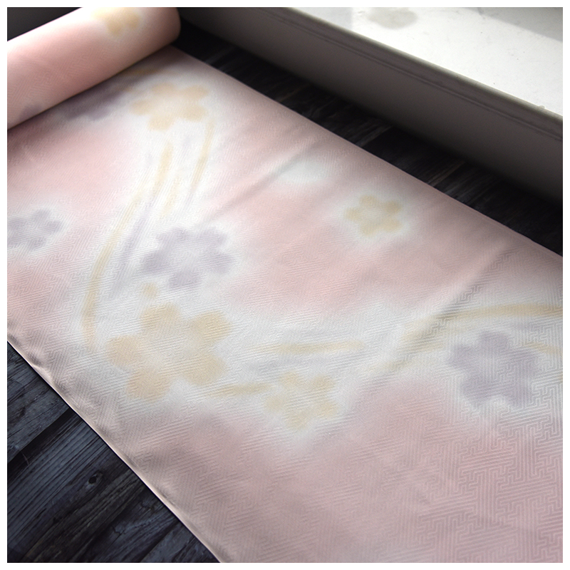 进口正绢真丝粉晕染襦袢小纹反物