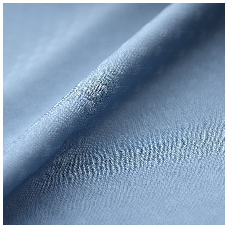 正绢真丝蓝色格菱色无地旗袍布料