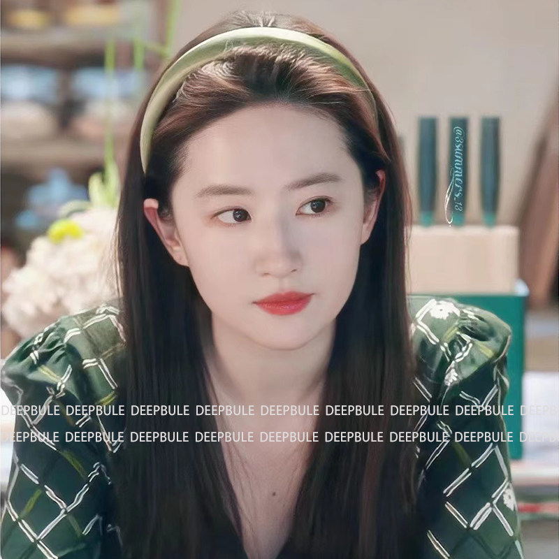 玫瑰的故事刘亦菲同款发卡发箍女2024新款高级感绿色头箍高颅顶