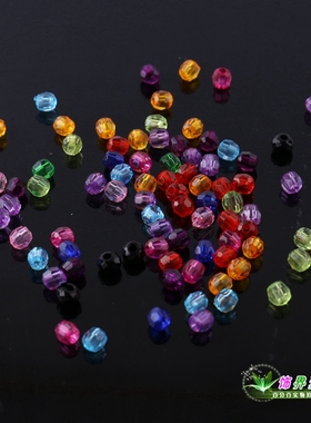 4MM32切面亚克力地球珠散珠 diy手工制作手链项链耳饰品配件材料