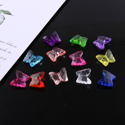 DIY手工串珠饰品配件13x16MM仿水晶亚克力彩色透明蝴蝶珠门帘材料