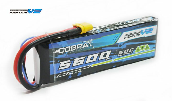 新款 COBRA 2S 7.4V 5600MAH 50C 暴力 竞赛锂电池 侧出线T插XT60