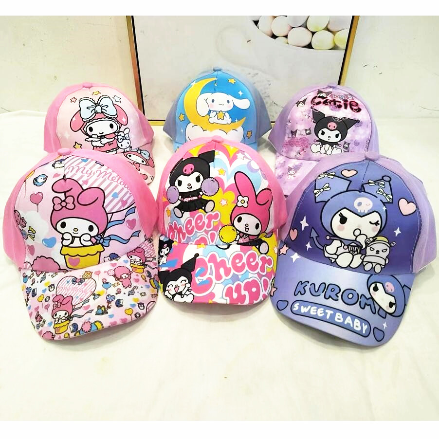 跨境儿童卡通库洛米美乐蒂棒球帽动漫周边男女宝宝小孩防晒鸭舌帽
