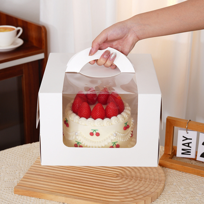 西点盒手提透明开窗生日蛋糕盒四寸6寸8慕斯提拉米苏盒子打包盒