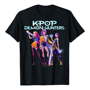 POP 儿童亲子童装 猎魔女团漫KPop Hunters卡通美式 T恤女 Demon