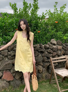 夏上新！亚麻面料透气舒服温柔减龄连衣裙（含100%亚麻）