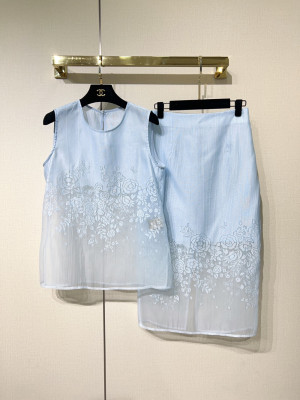 26夏上新！知性优雅气质绝美显瘦上衣背心+半身裙两件套套装