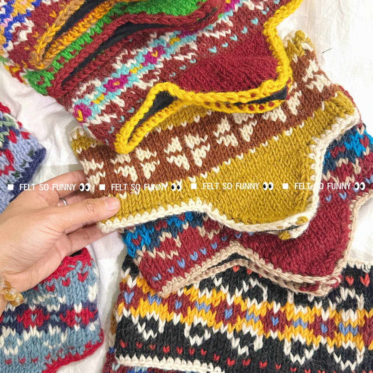 尼泊尔冬季护耳保暖发带羊毛编织