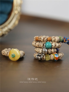 新品文玩迷你戒指指尖星月菩提子 手捻女生戒指松石蜜蜡闺蜜礼物