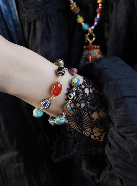 漫游记情侣朱砂天珠小众设计手链