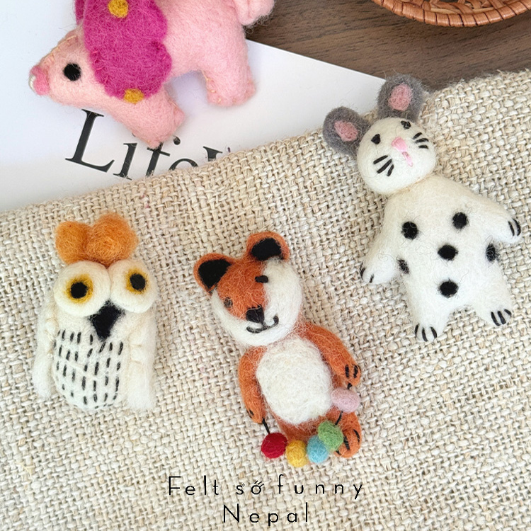 尼泊尔向日葵花朵别针羊毛毡ins