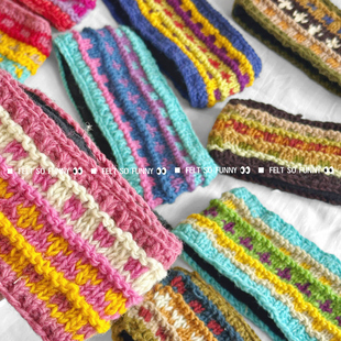 色彩好赞尼泊尔手工立体钩花羊毛线发带保暖秋冬防风加绒头带发饰