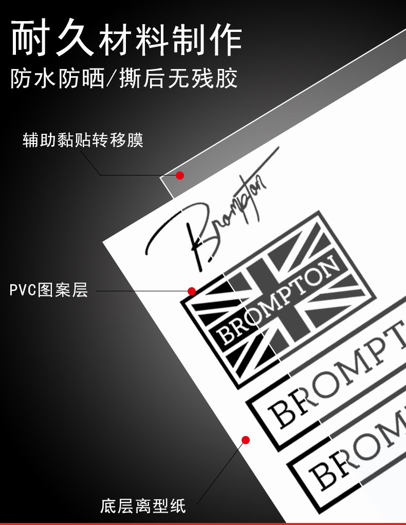 자전거 스티커 접이식 자전거 스티커 브롬톤 스티커 자전거 프레임 장식 데칼