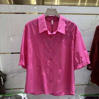 26-67专柜正品新款夏季女装时尚翻领宽松休闲衬衫大码妈妈装上衣