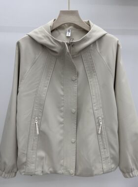 轩妮戈尔2518-1专柜正品春季新款连帽减龄休闲夹克百搭外套女装