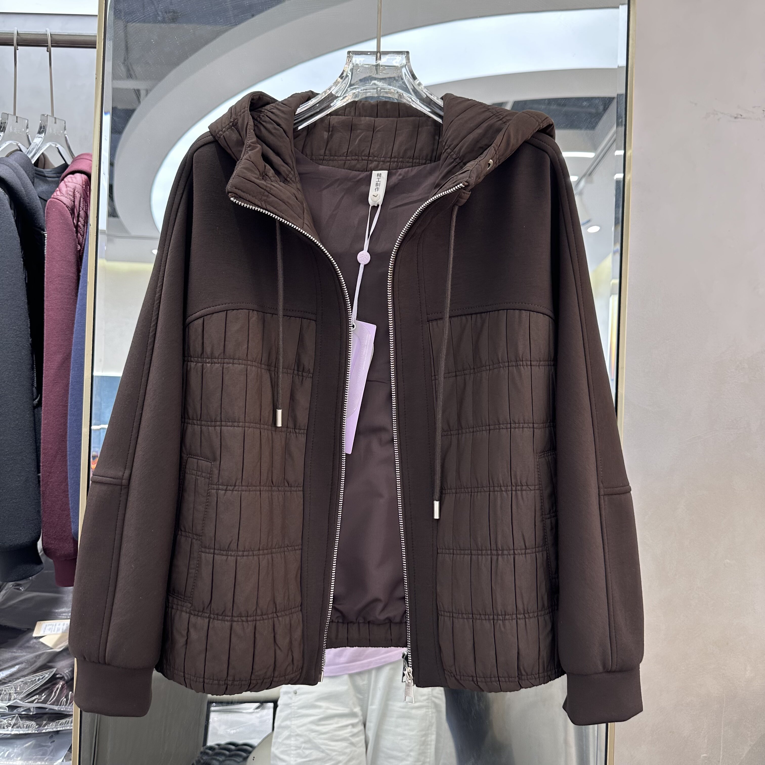 26B17专柜正品新款秋季女装时尚连帽宽松休闲夹克衫妈妈装外套17