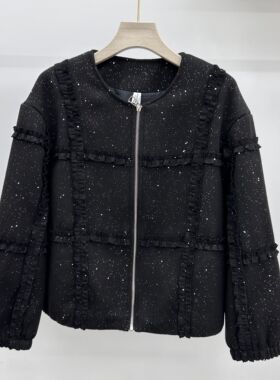 轩妮戈尔2509专柜正品新款春季女装圆领长袖妈妈装休闲夹克衫外套