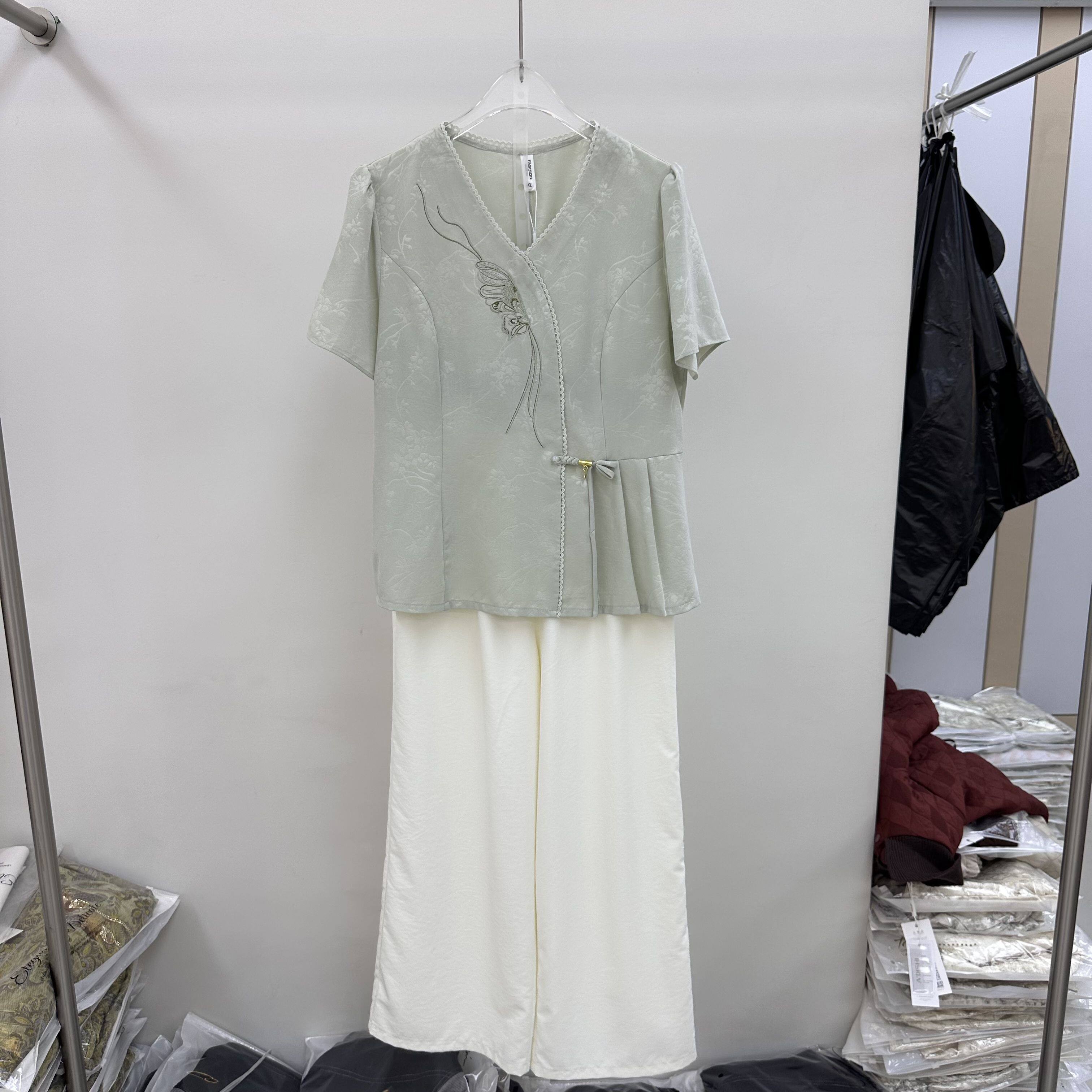 【特价断码套装】新款春夏秋季女装上衣+裤子妈妈装两件套装AA