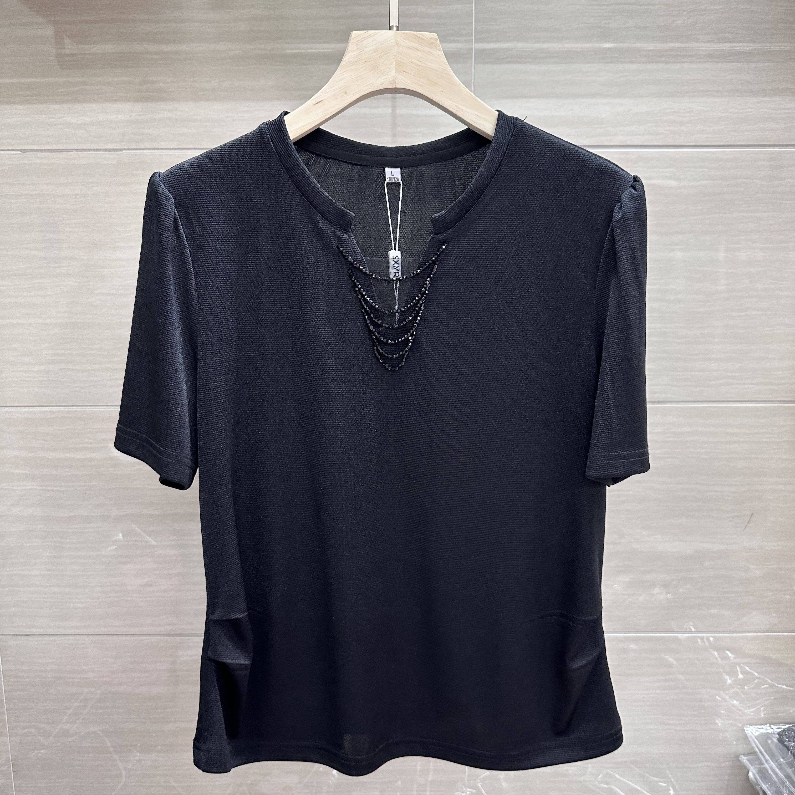SXMR25-A25专柜正品新款夏季女装时尚短袖套头大码妈妈装上衣女25