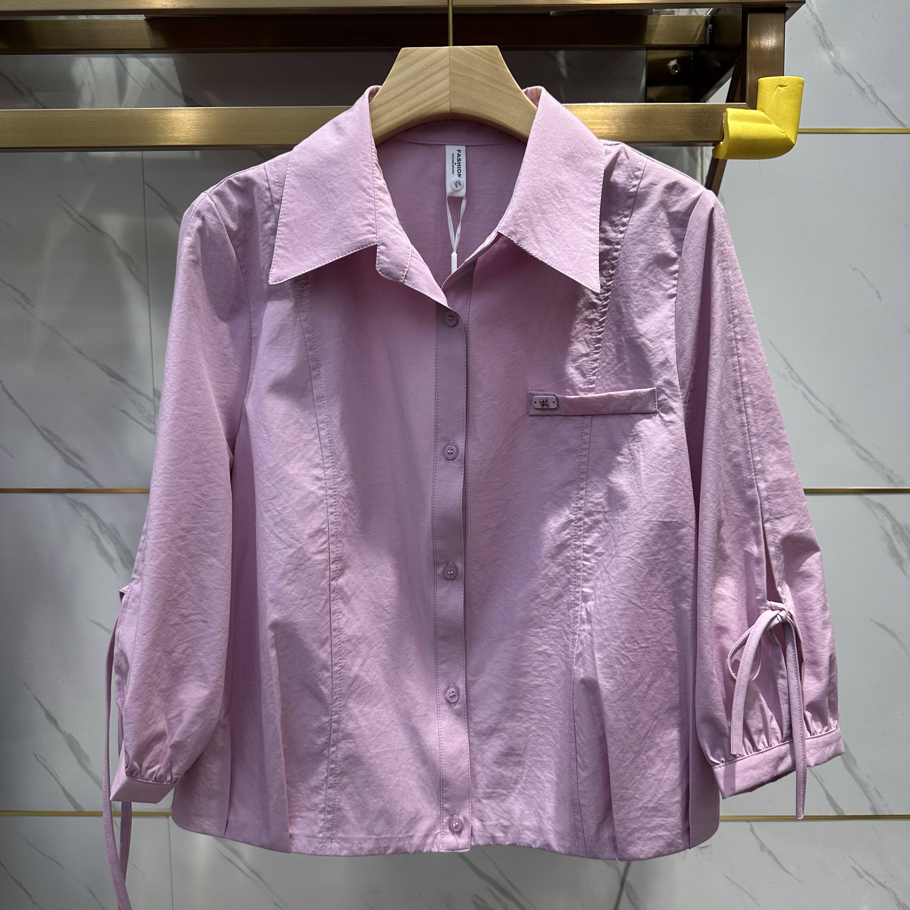15专柜正品新款春季女装时尚翻领宽松休闲遮肚显瘦打底衬衫上衣女