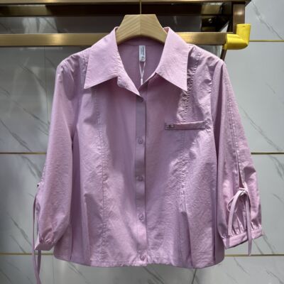 15专柜正品新款春季女装时尚翻领宽松休闲遮肚显瘦打底衬衫上衣女